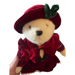 Nova Plush White Bear Red Velvet Dress The Cherished Collection Stuffed Animal